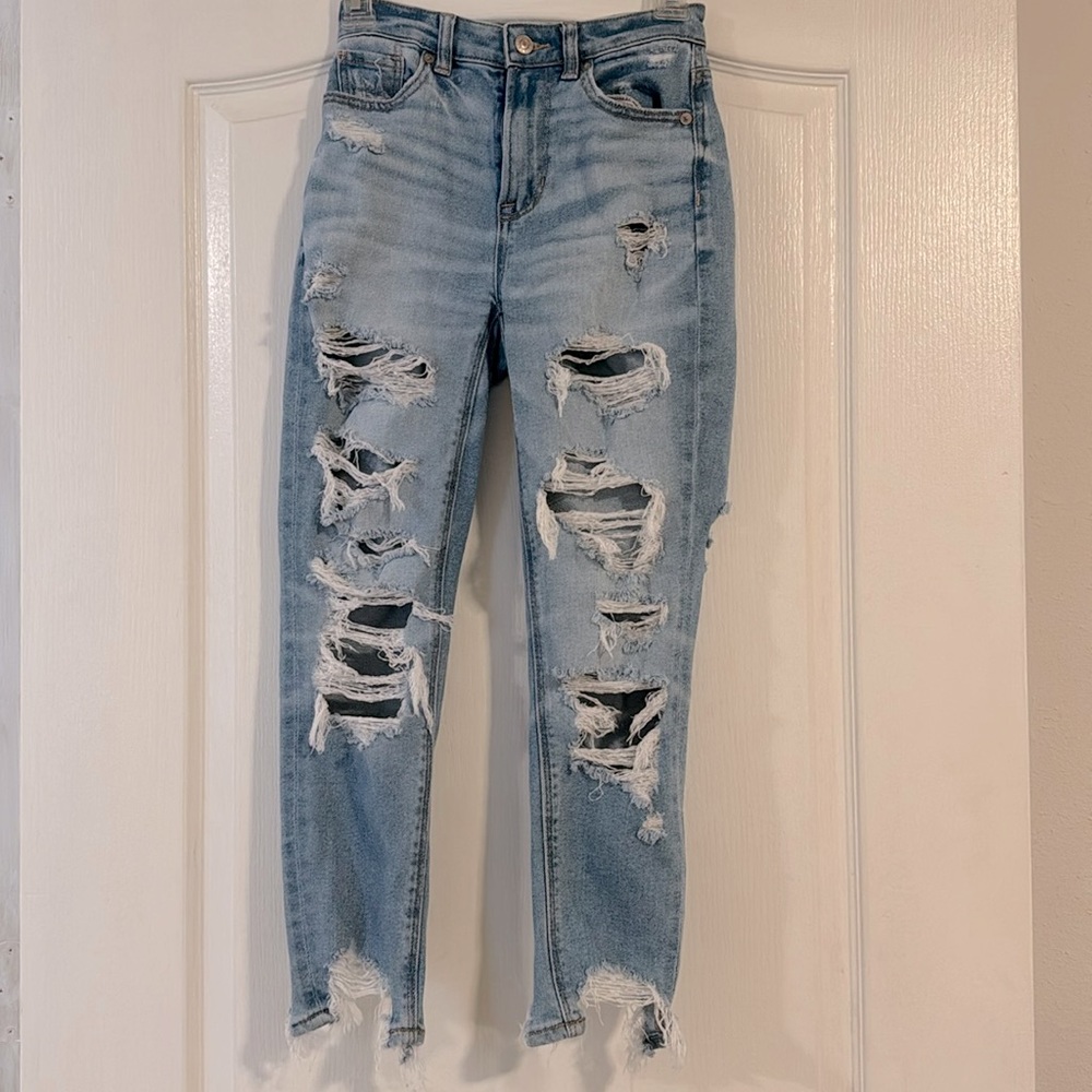 American Eagle Distressed Mom Jeans